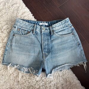 GRLFRND Denim Cindy High Rise Shorts — Medium Wash